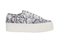 Superga Womens/Ladies 2790 Snake Print Trainers (White Avorio/Navy) - Blue & White - Size UK 5