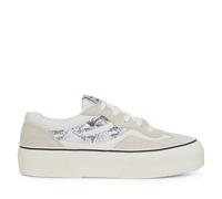 Superga Womens/Ladies 3041 Revolley Snake Swallow Tail Suede Trainers (Milk White/Avorio/Navy) - Blue & White - Size UK 6.5