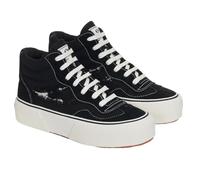 Superga Womens/Ladies 3141 Revolley Swallowtail Ripped Mid Cut Trainers (5 UK) (Black/White Avorio)