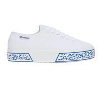 Superga Womens/Ladies 3740 Leggera Ceramic Print Platform Trainers (White/Blue) - Size UK 4.5