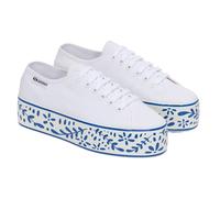 Superga Womens 3790 Leggera Ceramic Print Platform Trainers - White/Blue - White/Blue - 6.5 UK