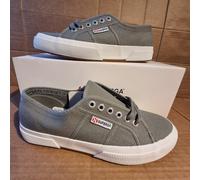 Superga Women's UK6 Cotu Classic Trainers in Grey/White, Holiday/Gym Shoes