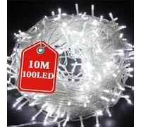 SuperGift.com 100 Led/10M Cold LED String Fairy Lights, 8 Modes, Waterproof, Indoor Outdoor Decorative Lighting for Home, Garden, Party, Wedding, Christmas
