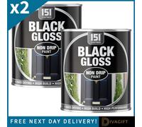 SuperGift.com 2 X 151 Black Gloss Non-Drip Varnish Paint 300Ml