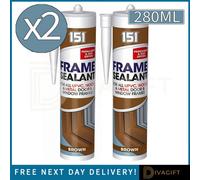 SuperGift.com 2 X 151 Brown Frame Sealant For Window & Door Frames Flexible Gap Filler Sealant Tube