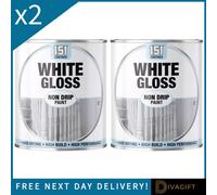 SuperGift.com 2 X 151 White Gloss Non-Drip Varnish Paint 300Ml