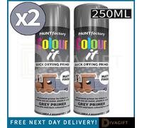 SuperGift.com 2 X Colour It Grey Primer Paint 250Ml