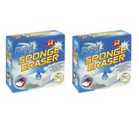 SuperGift.com 2 X Duzzit Magic Sponge Eraser Cleaning Pads 4 Pack For Walls, Kitchen, Bathroom & Household Surface Cleaning