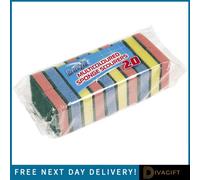 SuperGift.com 2 X Duzzit Multicoloured Sponge Scourers 20 Pack