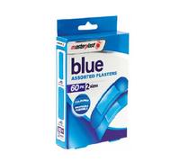 SuperGift.com 2 X Masterplast Blue Assorted Plasters 60 Pack Highly Visible Adhesive Bandages For Cuts, Grazes, Food Preparation & First Aid Car