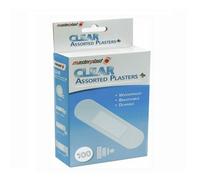 SuperGift.com 2 X Masterplast Clear Assorted Plasters 100 Pack Transparent Adhesive Bandages For Minor Cuts, Grazes & Everyday First Aid Care