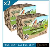 SuperGift.com 2 X Peckish Natural Balance Energy Balls 50 Pack High-Energy Wild Bird Food Multipack