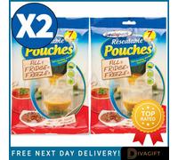 SuperGift.com 2 X Resealable Pouches Food Storage Bags For Snacks, Dry Foods, Travel Essentials & Kitchen Organisation