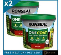 SuperGift.com 2 X Ronseal One Coat Shed & Fence Protector Red Cedar 5L
