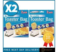 SuperGift.com 2 X Sealapack Re-Usable Toaster Bags Non-Stick Toasting Bags For Sandwiches, Snacks, Pastries & Mess-Free Toaster Cooking