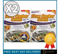 SuperGift.com 2 X Slow Cooker Bags 5 Pack Disposable Slow Cooker Liners For Easy Cleanup, Meal Preparation & Mess-Free Cooking