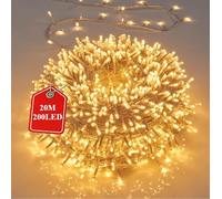 SuperGift.com 200 Led/20M Warm LED String Fairy Lights, 8 Modes, Waterproof, Indoor Outdoor Decorative Lighting for Home, Garden, Party, Wedding, Christmas