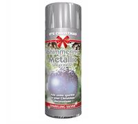 SuperGift.com 200ml Sparkling Spray Paint Multi-Purpose Use, Interior & Exterior, Ideal For Wood, Metal, Plastic, Ceramics & Ornaments - Quick Drying (Silver)