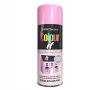 SuperGift.com 2x Bubblegum Pink Gloss All Purpose Aerosol Spray Paint 400ml Quick Drying Spray, Fast Dry and Excellent Coverage for Metal, Wood, Plastic and More by Diva Gift