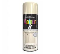 SuperGift.com 2x Cottage Cream Gloss All Purpose Aerosol Spray Paint 400ml Quick Drying Spray, Fast Dry and Excellent Coverage for Metal, Wood, Plastic and More by Diva Gift