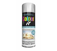 SuperGift.com 2x Flat White Matt All Purpose Aerosol Spray Paint 250ml Quick Drying Spray, Fast Dry and Excellent Coverage for Metal, Wood, Plastic and More by Diva Gift