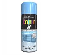 SuperGift.com 2x Sky Blue Gloss All Purpose Aerosol Spray Paint 400ml Quick Drying Spray, Fast Dry and Excellent Coverage for Metal, Wood, Plastic and More by Diva Gift