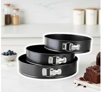 SuperGift.com 3 Piece Springform Baking Pan Set, 22/24/26cm Cake Tins with Loose Base, 6.7cm Deep Round Baking Tins for Cheesecake and Cakes