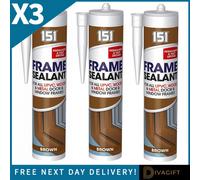 SuperGift.com 3 X 151 Brown Frame Sealant For Window & Door Frames Flexible Gap Filler Sealant Tubes