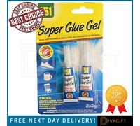 SuperGift.com 3 X 151 Glue Gel Adhesive Twin Pack 2 X 3G Fast Strong Precision Repair Glue Tubes For Diy, Crafts & Household Repairs