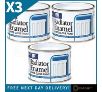 SuperGift.com 3 X 151 Radiator Enamel White Gloss Varnish Tin 180Ml