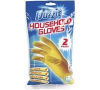 SuperGift.com 3 X Duzzit Medium Latex Rubber Household Cleaning Gloves With Comfort Lining For Kitchen, Bathroom & General Household Cleaning