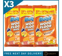SuperGift.com 3 X Duzzit Wood Floor Wipes 24 Pack