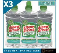 SuperGift.com 3 X Elbow Grease Vinegar Liquid Multi-Purpose Household Cleaning Solution For Limescale, Grease, Kitchens & Bathrooms 750G