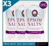 SuperGift.com 3 X Elysium Spa Epsom Salts Lavender 1Kg