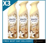 SuperGift.com 3 X Febreze Air Mist Vanilla Cookie Air Freshener Spray 185Ml Odour-Eliminating Room Spray