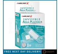 SuperGift.com 3 X Masterplast Invisible Aqua Plasters 24 Pack Waterproof Transparent Adhesive Bandages For Minor Cuts, Grazes & First Aid Care