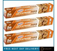 SuperGift.com 3 X Sealapack Greaseproof Paper 37Cm X 8M Non-Stick Baking & Food Preparation Paper For Cooking, Wrapping & Tray Lining