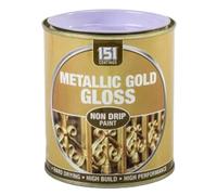 SuperGift.com 300ml Non-Drip Metallic Gold Gloss Paint Tin - Interior & Exterior Use with Hard-Drying, Long-Lasting Finish for Flawless Application