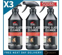 SuperGift.com 3X Home & Garden Stove Glass Cleaner Spray Fireplace & Wood Burner Glass Cleaning Spray, 3 X 500Ml