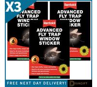 SuperGift.com 3X Rentokil Advanced Fly Trap Window Stickers 4 Pack