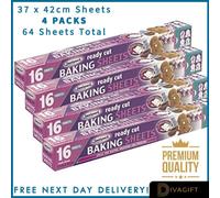 SuperGift.com 4 X Sealapack Baking Paper Sheets 37 X 42Cm Non-Stick Pre-Cut Baking Parchment For Baking, Roasting & Food Preparation