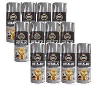 SuperGift.com 400ml Metallic Silver Spray Paint, Fast-Drying Decorative Spray Paint for Metal, Wood, Plastic & DIY Projects (12)