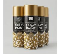 SuperGift.com 4x 400ml Metallic Gold Spray Paint Fast-Drying Decorative Spray Paint for Metal, Wood, Plastic and DIY Projects