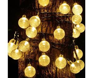 SuperGift.com 50 Led 16Ft/5M Solar String Lights, Solar Powered Waterproof Garden Crystal Ball Decorative Lights Indoor Outdoor