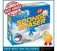 SuperGift.com 6 X Duzzit Magic Sponge Eraser Cleaning Pads 4 Pack For Walls, Kitchen, Bathroom & Household Surface Cleaning
