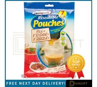 SuperGift.com 8 X Resealable Pouches Food Storage Bags For Snacks, Dry Foods, Travel Essentials & Kitchen Organisation