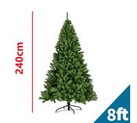 SuperGift.com 8Ft/2.4M Classic Artificial Christmas Tree Xmas Realistic Natural Green Branches With Solid Metal Leg