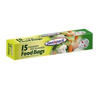 SuperGift.com All Purpose Resealable And Reusable Food Storage Food Bags Airtight And Leakproof Seal 10" X 12" (15 Food Bags)