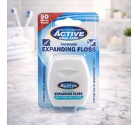 SuperGift.com Beauty Formulas Active Oral Care Expanding Dental Floss With Mint Wax Fluoride, 50 M