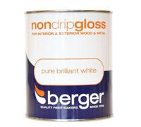 SuperGift.com Berger Non-Drip Gloss Pure Brilliant White Paint 750Ml Interior & Exterior Wood & Metal Paint